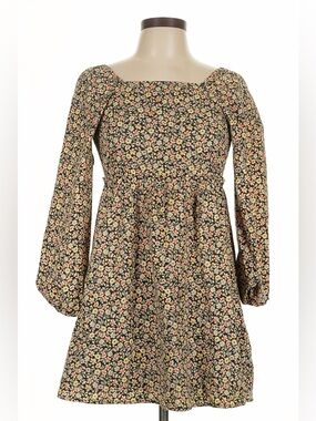 Copper Key 3/4 Sleeve Floral Print Dress